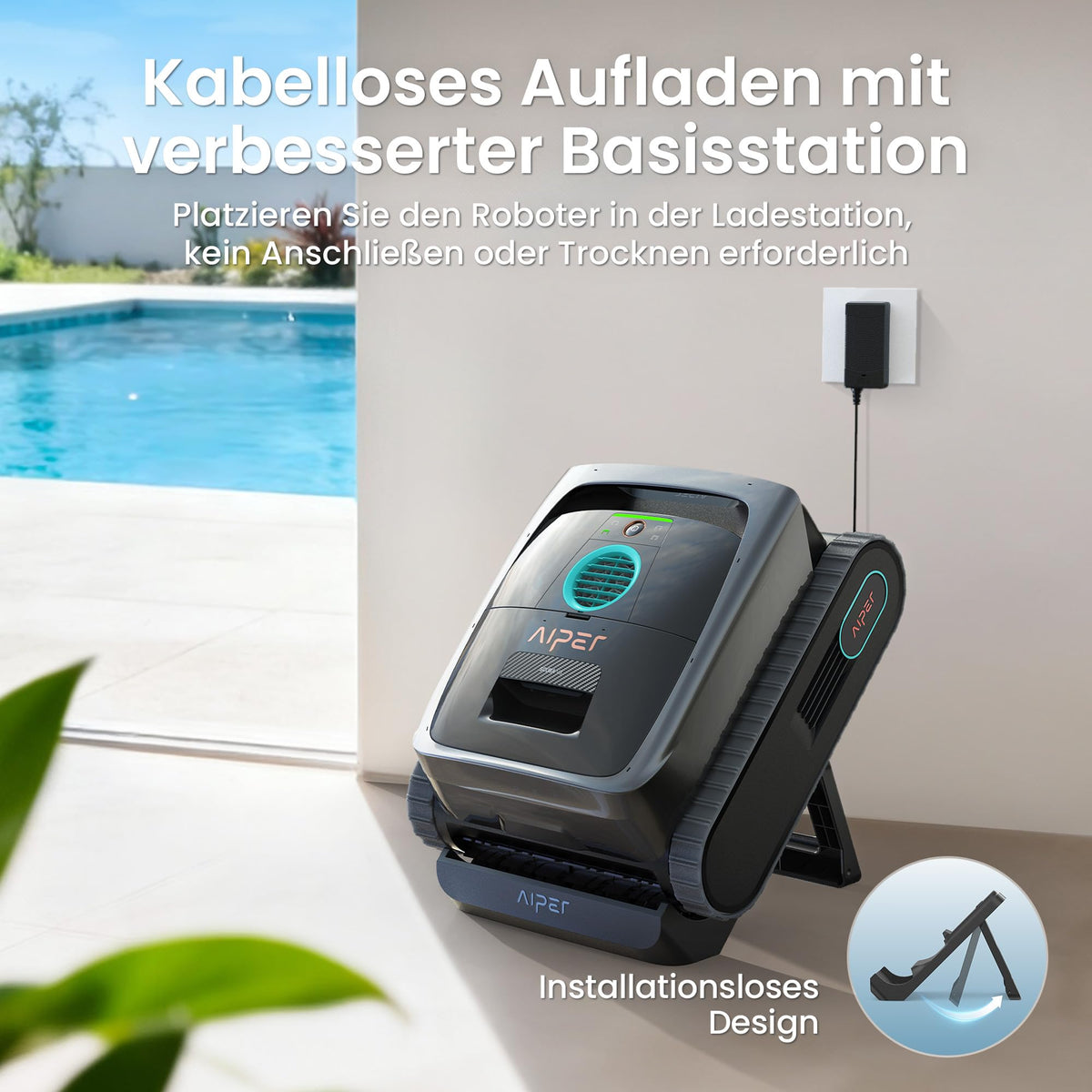 (2026 Neu) Aiper Scuba V3 Poolroboter Akku für Wand und Boden mit KI-Vision, Leichter Poolsauger, Leistungsstarke Saugleistung, 3 μm Filter, Wasserlinienreinigung, für Pools bis zu 200 m²