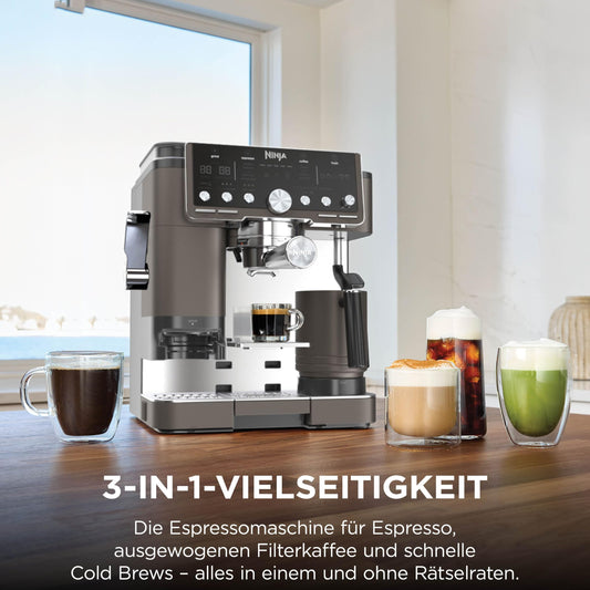 Ninja Luxe Pro 3-in-1-Kaffeemaschine mit Mahlwerk, ES701EUBR