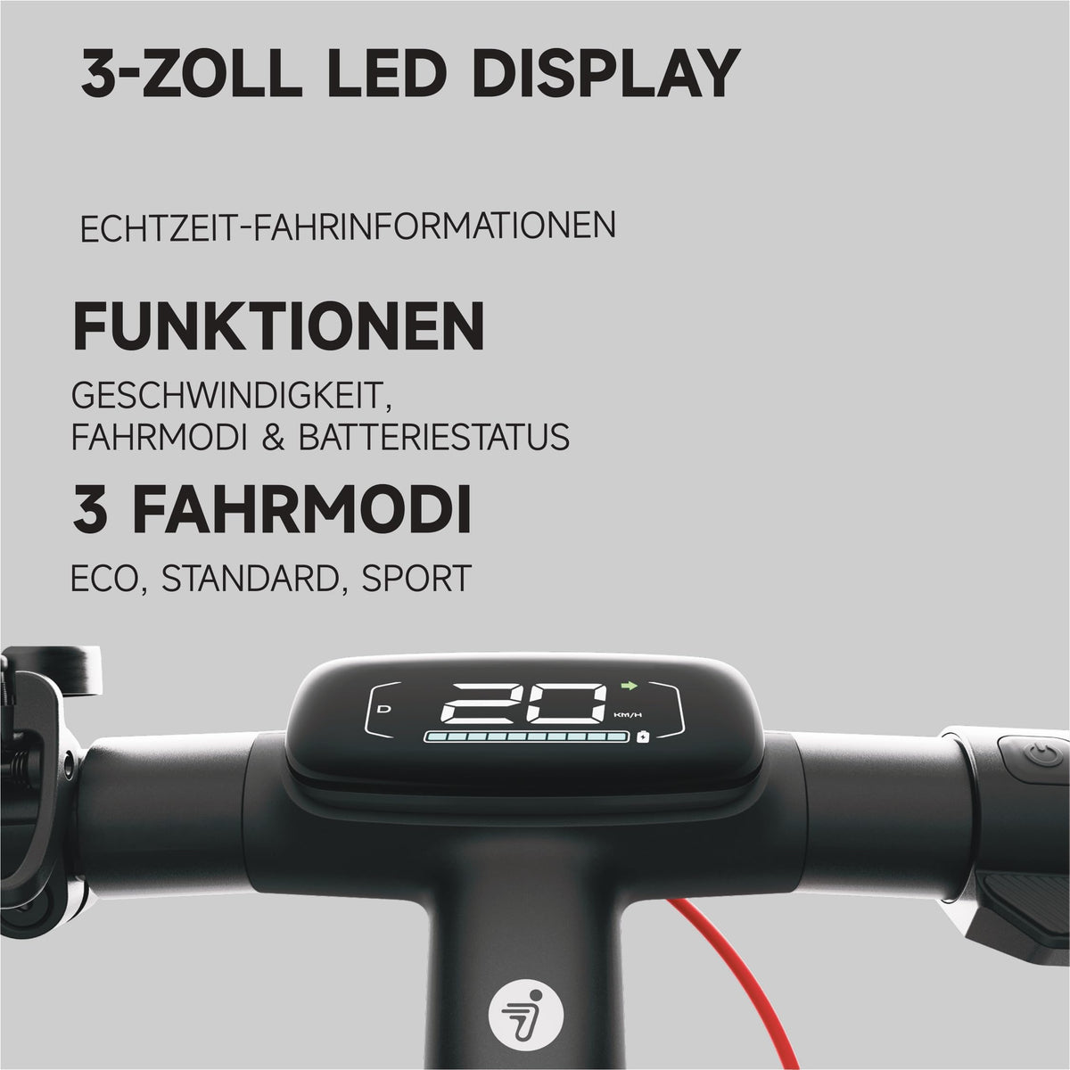 Segway-Ninebot E3 D E-Scooter für Pendler mit Straßenzulassung, 45km Reichweite (37km bei 20km/h), 800W Motor, faltbar & leicht (17,5kg), Federung vorne & hinten, 10-Zoll Reifen, IPX5