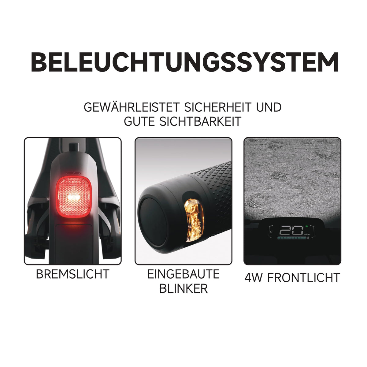 Segway-Ninebot E3 D E-Scooter für Pendler mit Straßenzulassung, 45km Reichweite (37km bei 20km/h), 800W Motor, faltbar & leicht (17,5kg), Federung vorne & hinten, 10-Zoll Reifen, IPX5